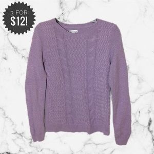 Croft & Barrow Cable Knit Sweater in Lilac Size XS